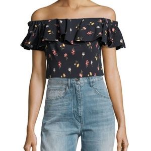 Rebecca Taylor Meadow off the shoulder floral top